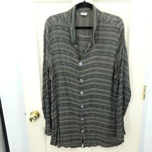 CP Shades Button Down Tunics Top/Light Jacket M Green